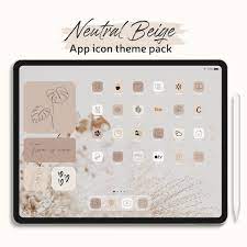 Neutral Beige Ipad App Icon Pack