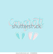 Congrats Baby Twins Boy Girl Card Stock Vector Royalty Free