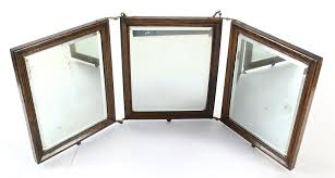 Antique Oak Tri Fold Vanity Mirror