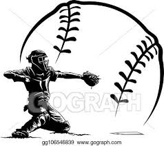 Vector Illustration - Baseball catcher silhouette in ball. EPS Clipart  gg106546839 - GoGraph