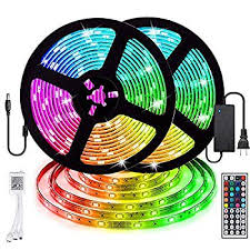 Led Strip Lights Waterproof 32 8ft 10m Led Light Strip Smd5050 300leds Rgb Color Changing Led Strips With 44 Keys Ir Remote Controller And 12v Power Supply For Indoor And Outdoor Lighting Walmart Com