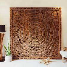 Large Handmade Relief Carving Tropical