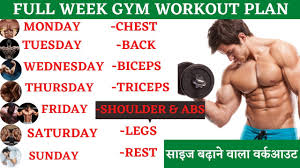 full week workout plan for muscle gain