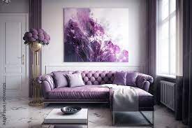 confortable purple sofa interior