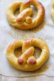homemade soft pretzels eat dessert snack