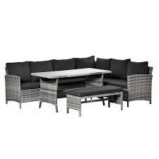 Outsunny 4 Piece Modern Outdoor Rattan