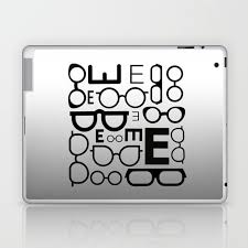 Eye Chart Eyeglasses Gray Glasses Laptop Ipad Skin By Islandtradingcompany