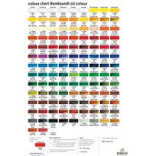 Royal Talens Rembrandt Oil Paint Printed Color Chart In