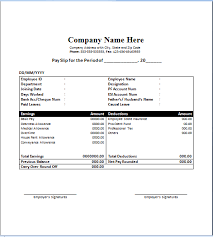 Pay Slip Template Sample Layouts