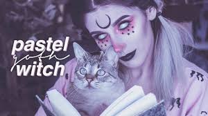 pastel goth witch halloween makeup