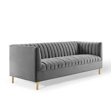 channel tufted performance velvet sofa
