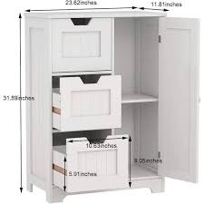 24 in w x 12 in d x 32 in h white bathroom linen cabinet freestanding storage cabinet with 3 drawers 1 door