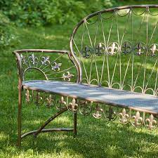 Iron Garden Bench With Curved Back