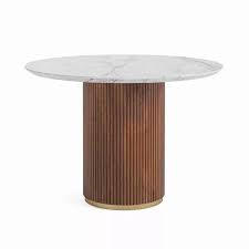 Wood Dining Table With Ribbed Leg