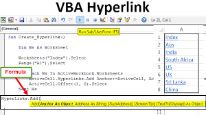 Vba Hyperlinks How To Create Hyperlink In Excel Using Vba