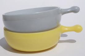 Soup Bowls Glasbake Milk Glass Grey