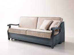 rustic sofa bed with wooden frame in