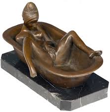 In the entry hall of a london home designed by rafael de cárdenas, a cascading light. Amazon Com Toperkin Beauty Statue Home Decor Bathing Woman Bronze Sculptures Statues Home Kitchen