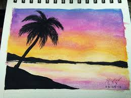 How To Paint A Colorful Sunset A Step