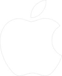 white apple logo on black background