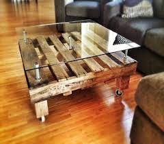 wooden pallet coffee tables on wheels