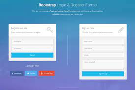 bootstrap login and register forms in