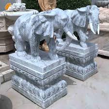 Outdoor Carving Marble Elephant Statues