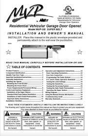 allstar garage door opener manual