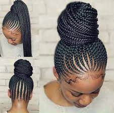 Braids for thick black hair are very flattering, so you can opt for a tight inverted braid that feeds into a kind of a crown braid on the top. 150 Awesome African American Braided Hairstyles Hair Styles Braided Bun Hairstyles African Hair Braiding Styles