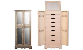 mirrored jewelry armoire groupon goods