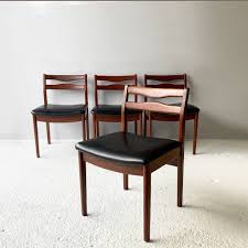 mid century solid teak dining chairs