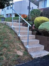 I am trying to come up with a simple design for adding a handrail to a set of concrete steps in my my dilemma here is how to attach the rail to the brick wall. Pin On Pipe Railing