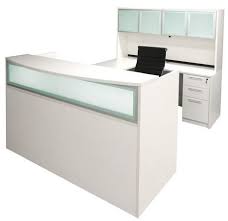 71 w rectangular white reception desk w