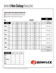 Fillable Online Bowflex 6 Week Challenge Tracking Chart Fax