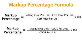 markup percene formula calculator