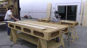 It allows you to work efficiently while having all your tools just below the work surface on a lower side opening, shelf section. Building The Paulk Workbench Part 1 Getting Started Breaking Down The Plywood Youtube