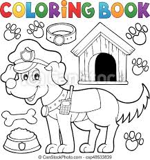 Coloringanddrawings.com provides you with the opportunity to color or print your police and officer dog drawing online for free. Coloring Book With Police Dog Eps10 Vector Illustration Canstock