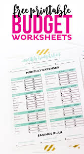 Simple Free Printable Budget Worksheets Printable Crush
