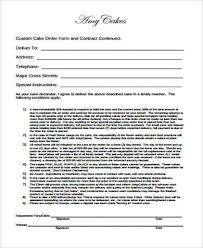 Cake Order Form Template Free Download