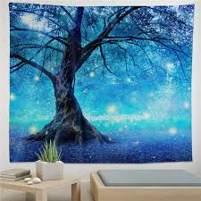 Blue Tree Wall Hanging Tapestry