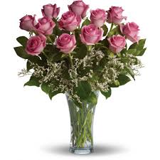 dozen long stemmed pink roses in bartow