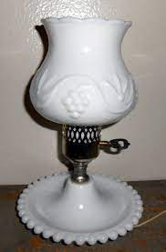 Vintage Lamp Milk Glass Hobnail Table