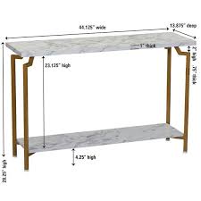 Crown Sofa Table With Gold Metal Frame