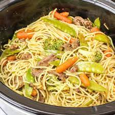 Slow Cooker Ground Beef Chow Mein gambar png