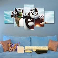 Kung Fu Panda Anime 5 Panel Canvas Art