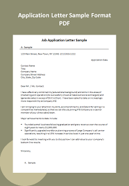 application letter sle format pdf