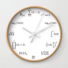 math equations and notations wall clock