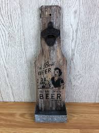 Retro Wooden Bottle Shaped Wall Mounted