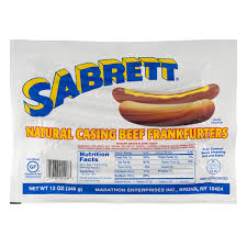 save on sabrett natural casing beef