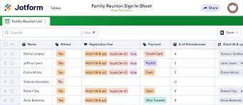 family reunion sign in sheet template